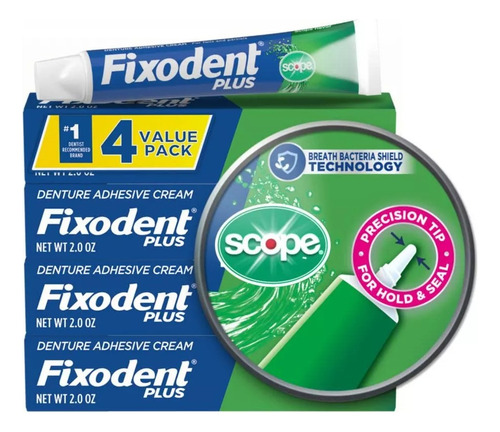 Adhesivo  Fixodent X 4 + Scope