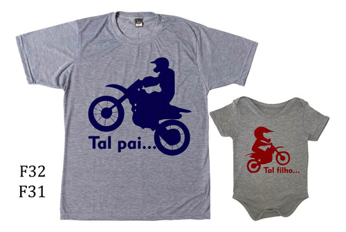 Kit Camiseta E Body Tal Pai Tal Filho Paixão Por Moto F31