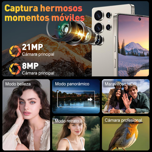 White Shark ss25 Teléfono Dual Sim 8gb+128gb Android 14.0 6.75pulgadas Pantalla Celular Hd Doble Camara 8mp+21mp Smartphone Con Facial Reconocimien