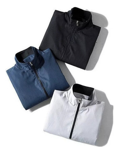 Casual De Otoño Para Hombre Con Cremallera Y Cuello Alto