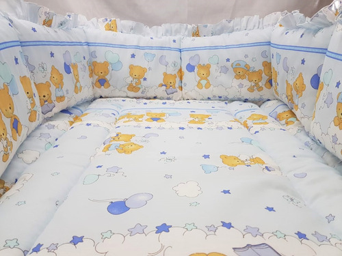 Acolchado Chichonera Sabanas Estampado Cuna Funcional Babyta