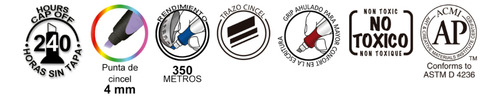 Marcatextos Pastel Azor Punta De Cincel Visión Junior 2 Pzs