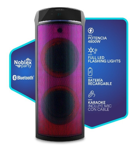 Torre De Sonido Noblex Mnt590f Bluetooth 4800w Color Negro