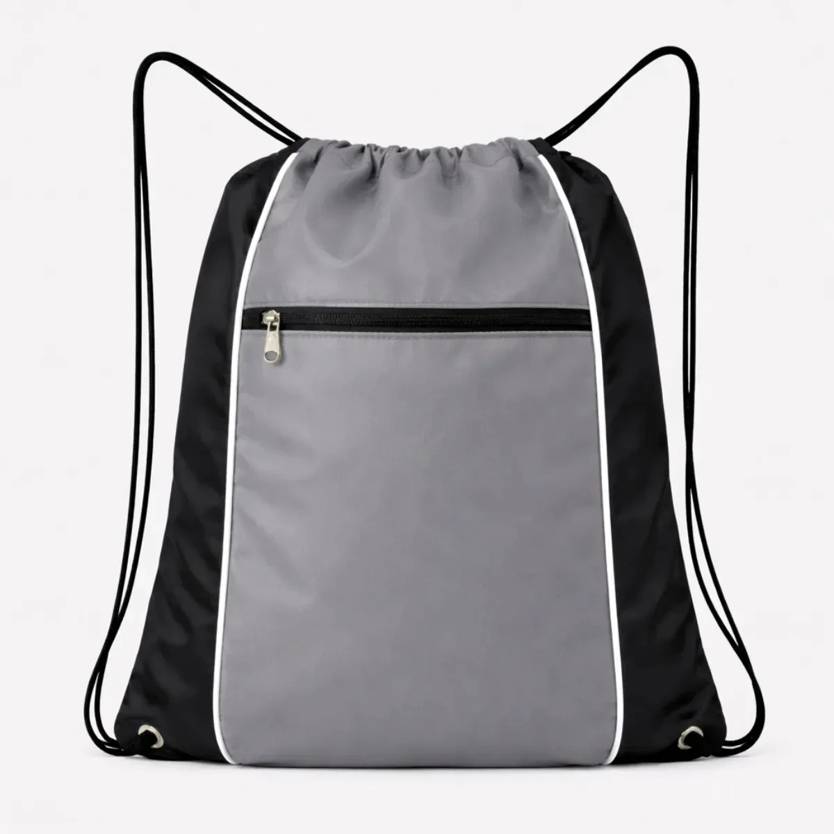 Mochila Sacola de Academia Esportiva Bag Cor Cinza Liso Fanza Moda e Acessórios
