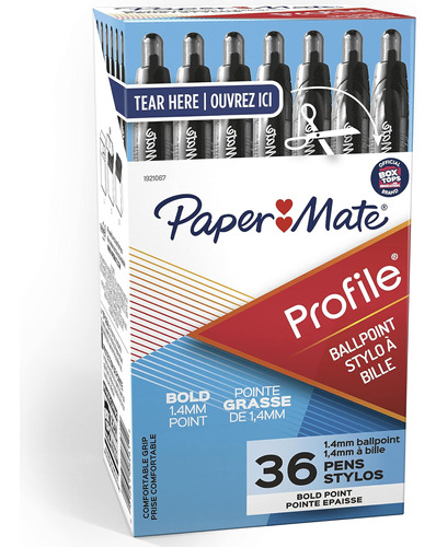 Lapiceras Ballpoint Paper Mate Set 36 U Black