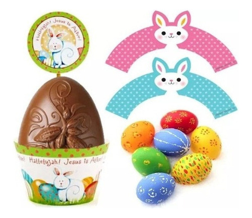 Kit Imprimible Huevos De Chocolate Decorados Wrappers Pascua