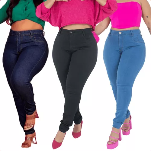 Combo 4 Peças Calça E Short Jeans Roupas Femininas Plus Size