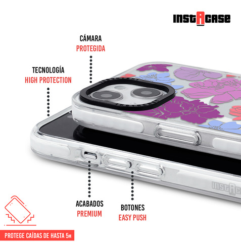 Funda Para iPhone Magsafe Mujer Flores Colores Con Nombre