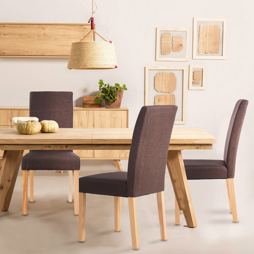 Silla De Comedor Acolchada Con Tapiz De Tela