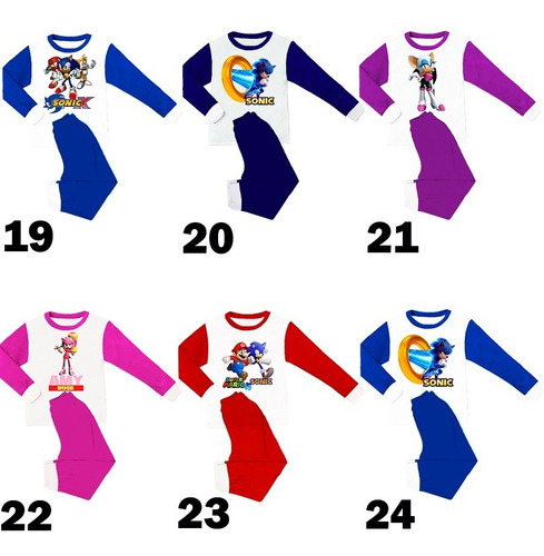 Pijama De Sonic Niño Niña Talla 12 Y 14