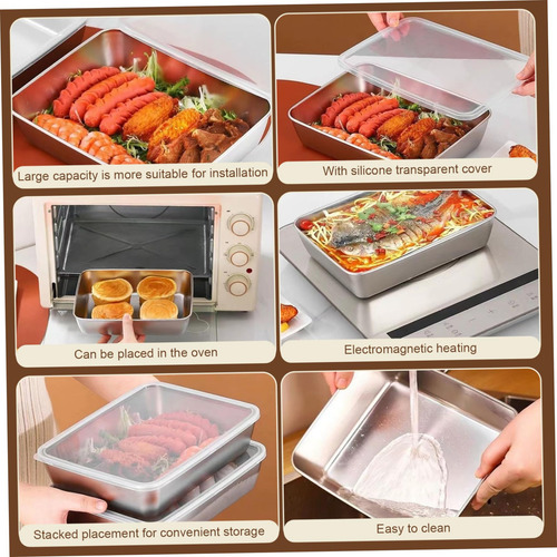 4pcs Recipientes Alimentos Acero Inoxidable Almacenamiento