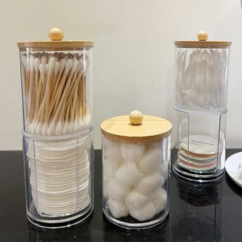 Soporte Para Bastoncillos De Algodón, Juego 2 Tarros De Baño