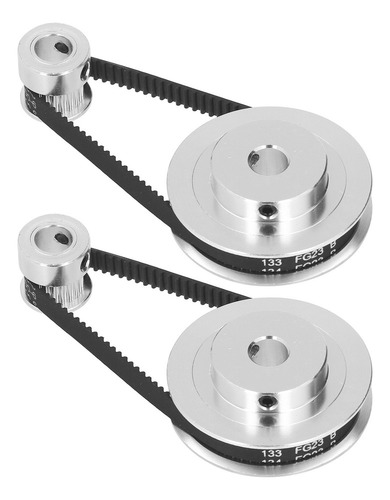 Z 2 Juegos De Poleas Dentadas De Aleación De Aluminio Gt2