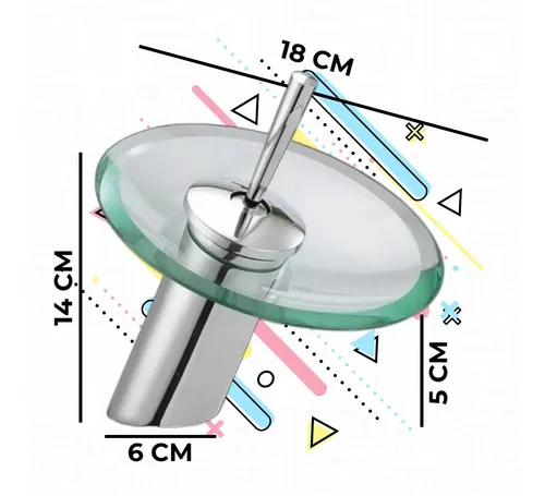 9580s Griferia Monocomando Cascada Redonda Vidrio Lavatorio