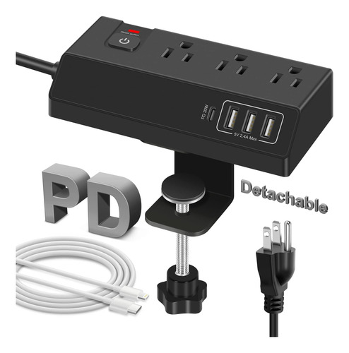 Regleta Protectora Contra Sobretensiones De Escritorio, 20 W