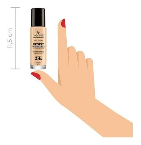 Base Liquida De Maquillaje Resist Vogue 24hrs 30ml Tono Glamour