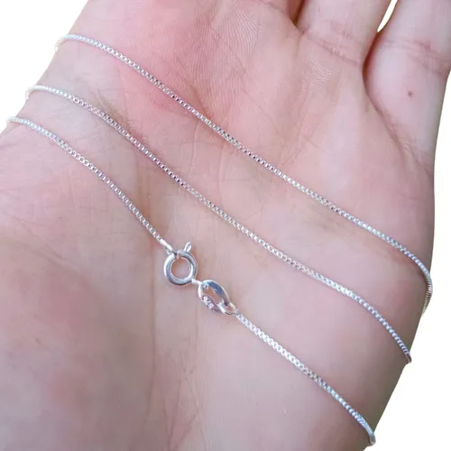 Corrente Cordão Prata 925 Colar Veneziana Legítima 45cm Pura