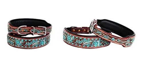 comprar Perro Cachorro Collar De Cuero De Vaca Ajustable Acolchado C