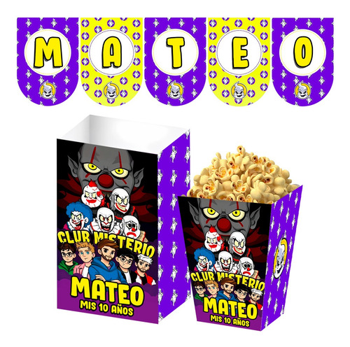 Kit Imprimible Candy Bar Club Misterio Texto Editable