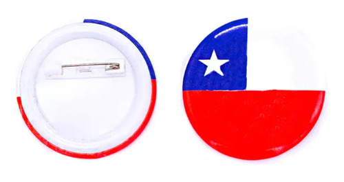 30 Chapitas Pin Con Bandera De Chile Fiestas Patrias 30u