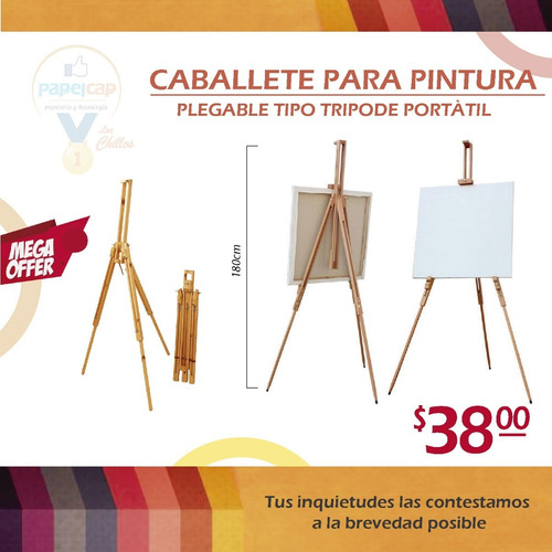 Imagen 1 de 1 de Caballete Para Pintura Y Arte 180cm Plegable Tipo Tripode