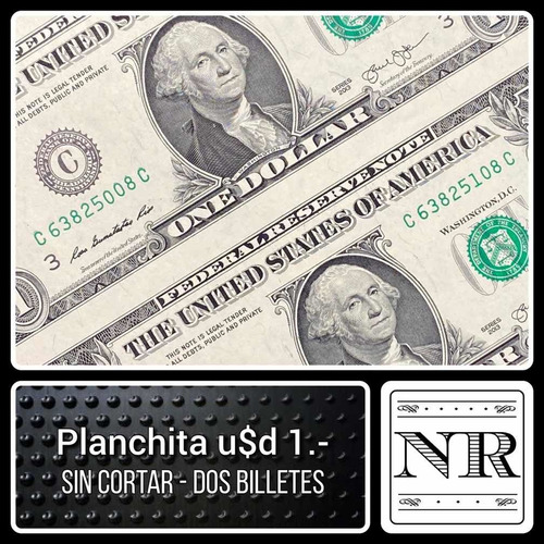 Estados Unidos - 1 Dólar - Año 2006 - Plancha X 2 Sin Cortar