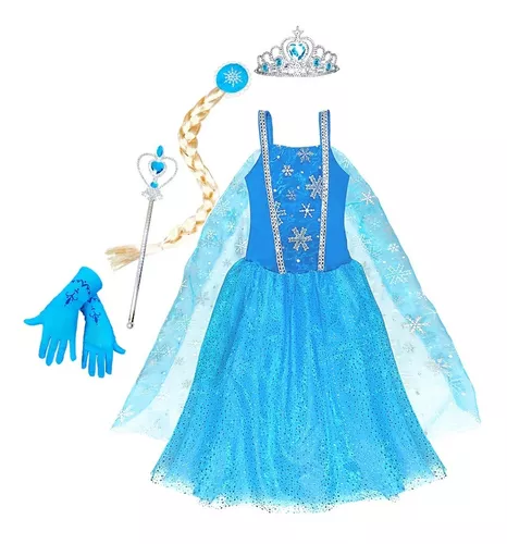 Vestido Frozen Infantil Elsa Vestido Coroa Varinha E Trança - disney -  Vestido Infantil - Magazine Luiza