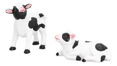 Adorno De Vaca En Miniatura, 2 Unidades, Figura De Vaca, Ani