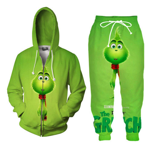 Conjunto De Cosplay Navideño De Grinch Con Impresión 3d