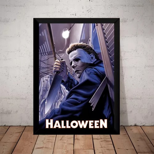 Cuadro Michael Myers Halloween Marco Vidrio 51x36 Terror Art