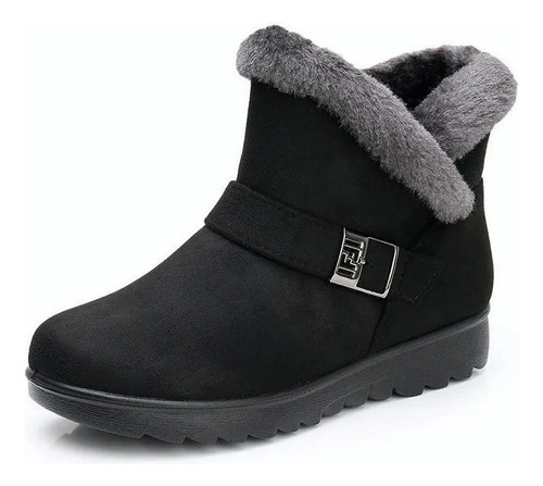 Botas De Neve Femininas Antiderrapantes Com Pelucia E Fivela