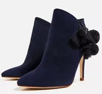 Comprar Botas Cortas Detalle Pompones Importadas Talle 38 Cuero 100%