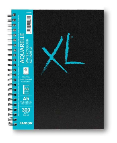 Caderno Xl Book Aquarelle Canson 300 G/m2 A5 34 Folhas 