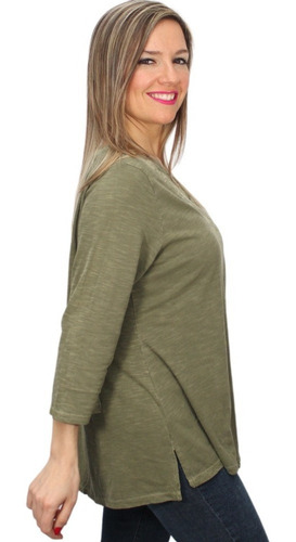Imagen 4 de 6 de Blusa Flores Bordadas Talle Grande Algodon Importada