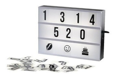 Imagem 3 de 5 de Letreiro Quadro Led Light Box Cinema A4 Com 96 Letras Numero