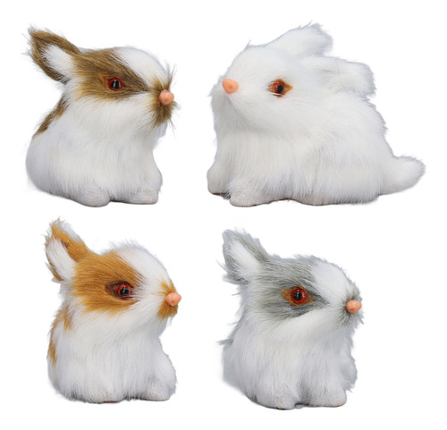 Lindo Adorno De Peluche De Conejito, 4 Unidades, Juguete De