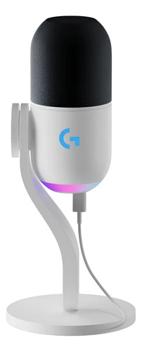 Microfone Para Jogos Yeti Gx Com Lightsync Logitech Cor Branco
