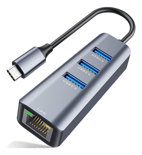 Hub 4 En 1 Usb C A Ethernet & 3 Usb 3.0 Mac / Pc/ Tlf *itech