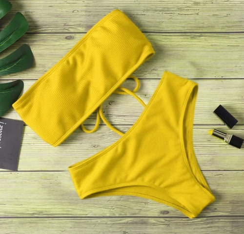 Bikini 2 Piezas Cintura Alta Muy Cómodo Ajustable De Busto