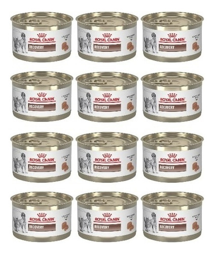 12 Latas Alimento Royal Canin Recovery Perros Y Gatos 145g