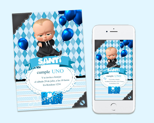 Kit Imprimible Jefe En Pañales Boss Baby  Textos Editables