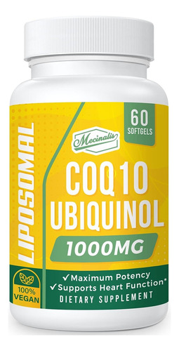 Coenzima Q10 Coq10 Ubiquinol Activo Liposomal 1000mg Softgel