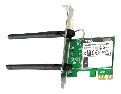 Imagen 4 de 8 de Placa De Red Wifi Tenda W322e N300 Pci-e 2 Antenas