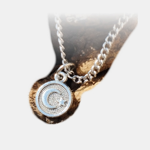 Collar Medallita Luna Estrella Gemos Minerales Y Accesorios
