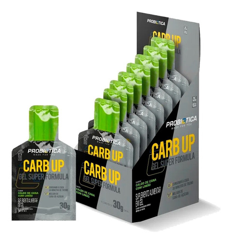 Carb Up Gel CX 10 Sachês - Caldo de Cana e Limão - Probiótica