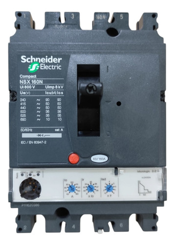 Disjuntor Nsx160n Micrologic 2.2g 160a 3p - Schneider