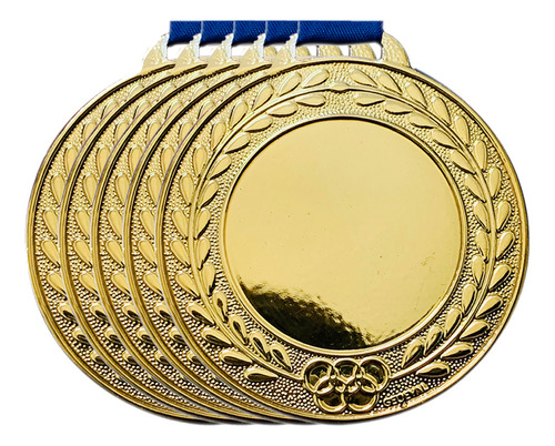 Kit 10 Medalhas 4,4cm Com Centro Liso Personalizável Campeão Cor Bronze