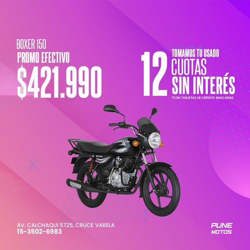 Imagen 1 de 20 de Bajaj Boxer 150 0km Pune Tipo Ybr Credito Dni 12/18 S/inter