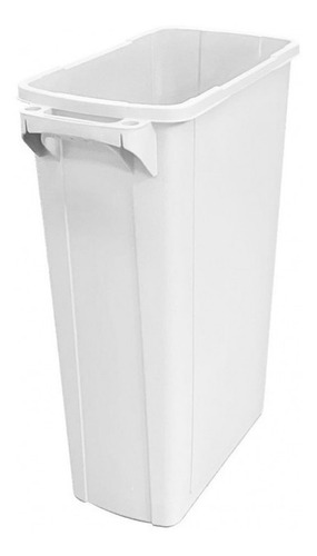 Bote Basura Slim Rectangular Blanco Tapa Balancín 87 Litros