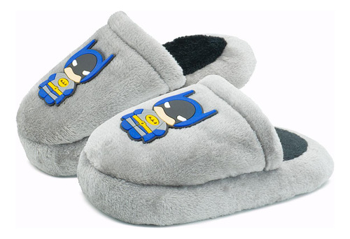 Pantufla Pequenos Pasos Niño Batman Gris Afelpada 18-19.5